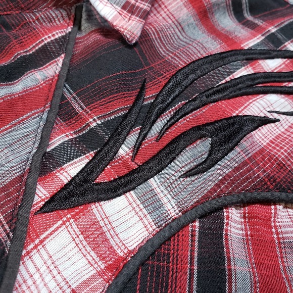 Ely Cattleman Pearl Snap Western Shirt Men S Red Black Embroidered Southwest - Picture 5 of 11